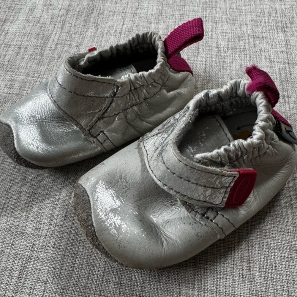 KEEN Silver and pink Leather booties for girls‎ infant baby crawler 12 Months